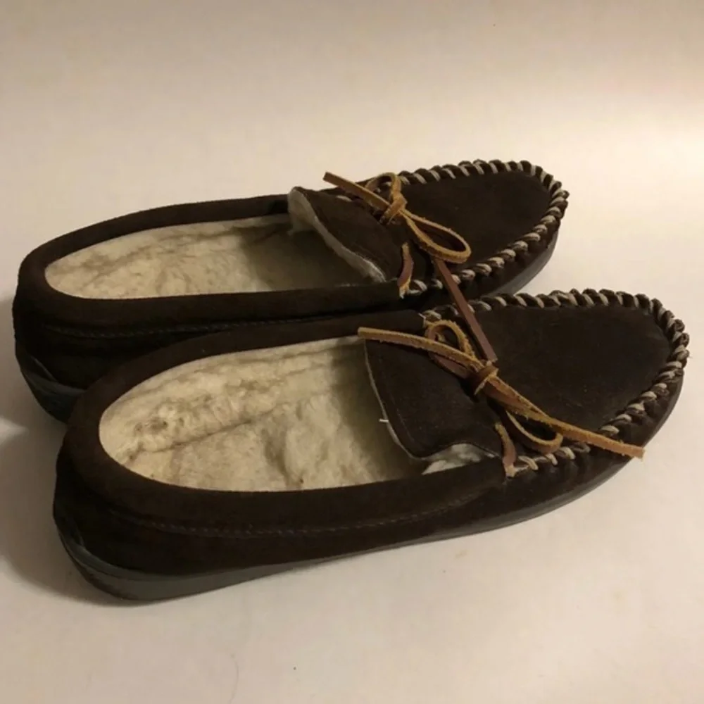 Cabela's Slippers Mens Size‎ 10M Slip On Leather Uppers Brown